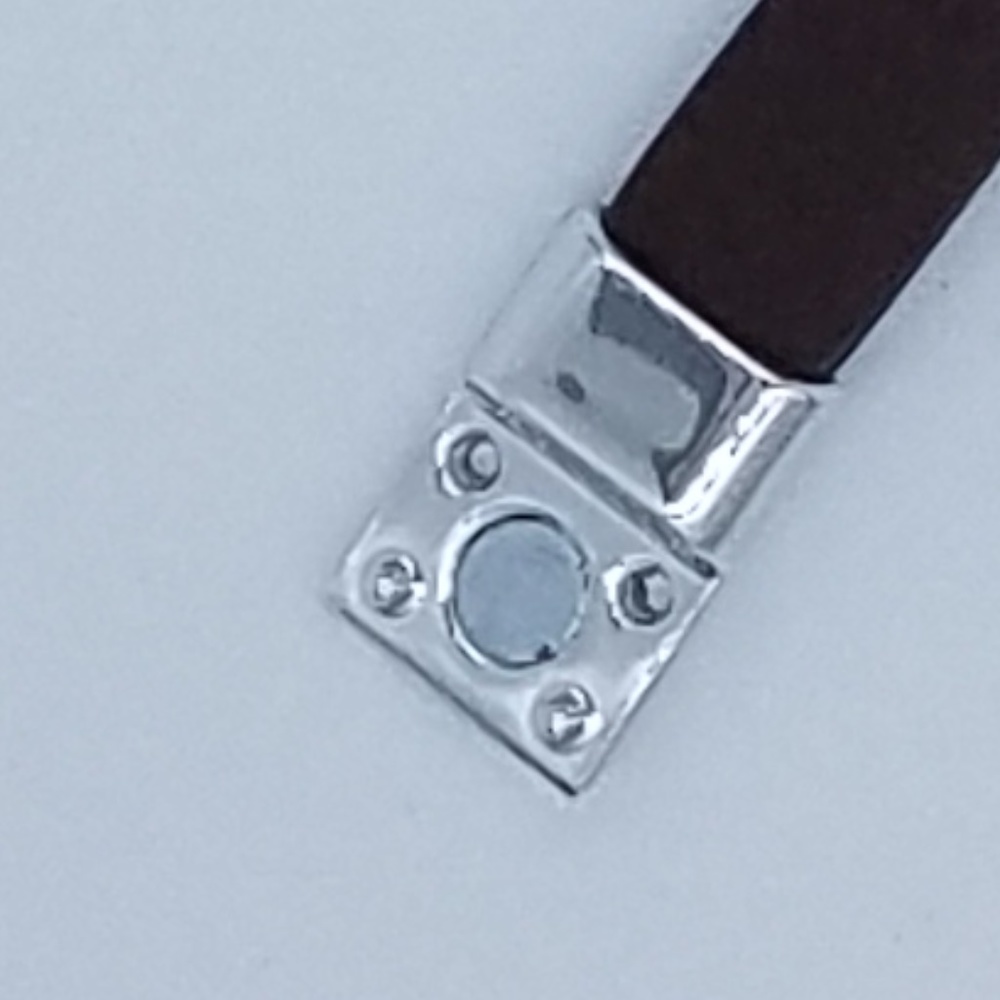 Leather Geometric Bracelet Bangle Clasp Brown - Picture 3 of 8